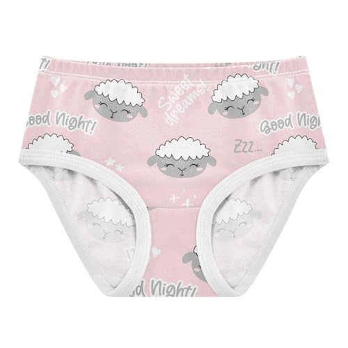 Wusikd Little Lamb Sheep Girls' Underwear Cotton Pink Girls Briefs Soft Toddler Underwear 3T