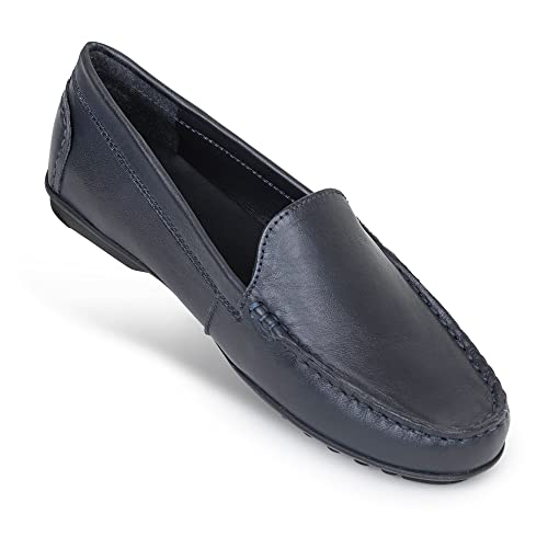 Image of Cassidy Unisex Slip-On Leather Loafer - Casual Office Shoe for Men and Women, Pull-On Dress Footwear