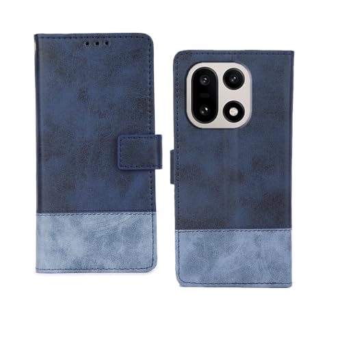 Image of amazon basics OnePlus 15 5G Flip Cover | Card Pockets Wallet & Stand | Flip Cover for OnePlus 15 5G (Double Blue)