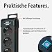 Brennenstuhl Premium-Line Steckdosenleiste 4-Fach (Mehrfachsteckdose mit Schalter und 1,8m Kabel -45° Winkel der Schutzkontakt-Steckdosen, Made in Germany) schwarz
