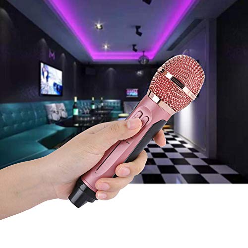 Máquina de Karaokê Conjunto de Karaokê de Ouro Rosa com 2 Microfones, Suporte AUX/TF Card/U Disk, pa