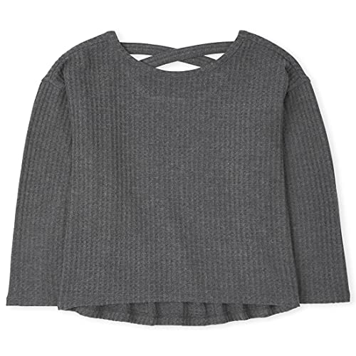 The Children's Place Girls' Long Sleeve Cross Back Thermal Lightweight Sweater