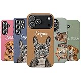 Personalized Pet Photo Phone Case Custom Name and Picture - Custom Phone Cases, Personalized Dog Cat Case with Pet Photo, Gifts For Dog Mom Phone Cover For 17 16 15 14 12 13 11 S24 S24 (Pet 2)