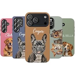 Claretastore Personalized Pet Photo Phone Case - Custom Name and Picture, Dog Cat Case, Gifts For Dog Mom, Compatible with 17 16 15 14 12 13 11 S24 S24 (Pet 2)