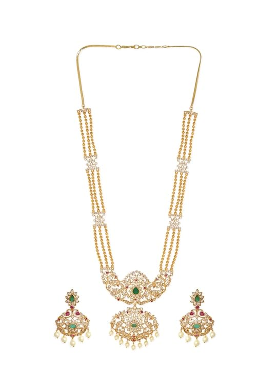 Image of Rubans American Diamond Zirconia Necklace Set Traditional Stylish Jewellery Gift for Women & Girls