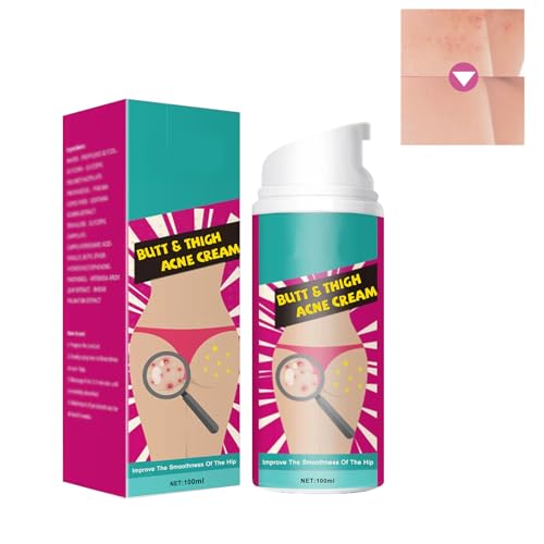 Tratamiento de Limpieza de Granos de Glúteos,Butt Acne Cream,Reparación de la Piel Hidratante, Ayuda a Reducir Muslos y Glúteos los Acné, Granos y Manchas Oscuras Limpieza Tratamiento Piel,100ml