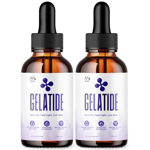 (2 Pack) Gelatide Drops Official Gelatide Health Support Formula with All Natural Ingredients Advanced Active Lifestyle Support Supplement Max Strength Vitamin Formula for Women & Men (60 Servings)
