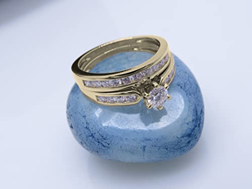 0.95 carati in oro 14 K (Ctw) diamante rotondo da