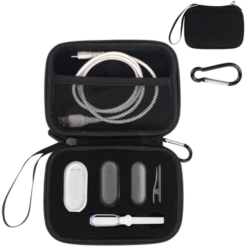 YouKnow Hard Case Compatible with PLAUD NotePin/NotePin S AI Voice Recorder - with Custom Foam Insert Holds Recorder Magnetic Pin Clip Dock Wristband & Cable (Case Only) (Black)