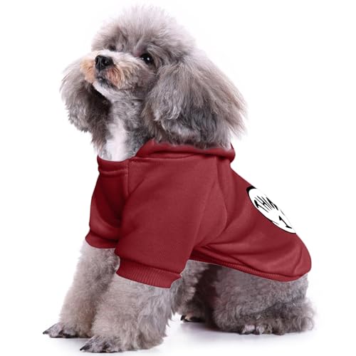 Dog Hoodie Pet Clothes for Small Dogs Thing 1 Printed Hoodies Medium Puppy Hooded Sweatshirt Pullover Outfit(Wine Red,M) - Image 6