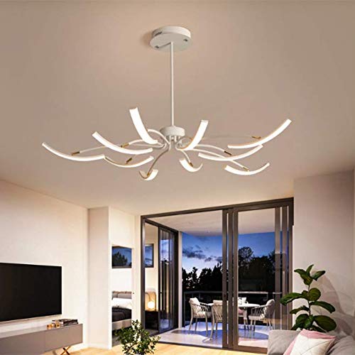 Suspension acrylique blanche pour éliminer les zones d'ombre dans un grand salon