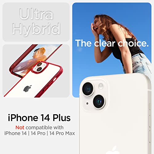 Image of Spigen for iPhone 14 Plus Case, Ultra Hybrid [No Magnet Ring][Anti-Yellowing] - Red Crystal