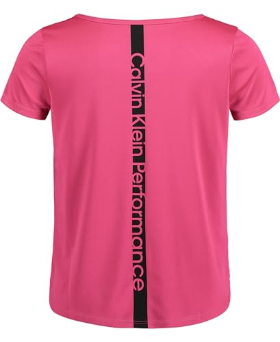 Image of Calvin Klein Girls Short Sleeve Performance T-Shirt, Crew-Neck Neckline & Logo Detailing