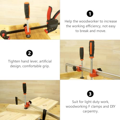 Abrazadera tipo F de carpintería con clip rojo de presión ajustable 8