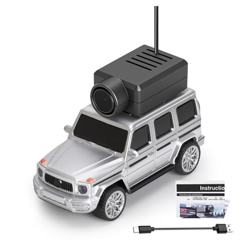 Hylukon Voiture Télécommandée, 1:64 RC Auto 2,4G FPV Mini Voiture RC avec Caméra HD 720p, 3 Vitesses Réglables, Gyroscope, éclairage LED, Contrôle par...