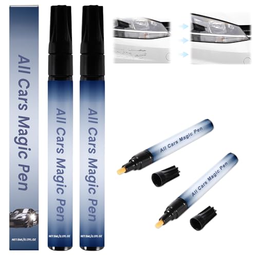 BEHUX All Cars Magic Pen for Car Scratches, 2PCS Magic Car Scratch Remover Pen, Vehicle Touch Up Paint Pen, Quick Filling & Sealing Scratches and Paint Damage-Fits All Cars Colors (2PCS)