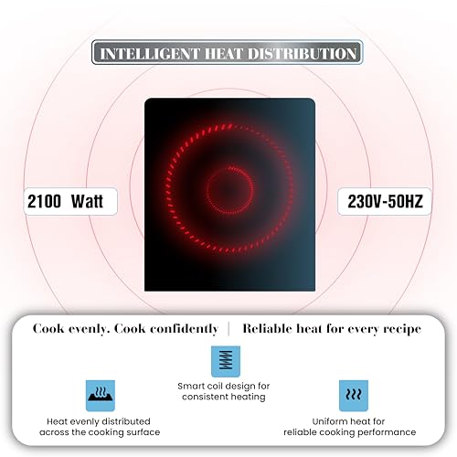 Image of Vidiem Chrome 2100W Induction Cooktop | Premium Touch Panel with LCD Display | Multiple Power Levels | Indian Menu Presets | Auto Shut-Off | 2-Year Warranty | Black