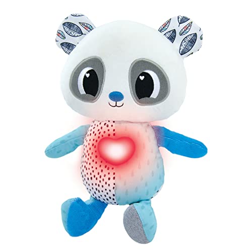 LAMAZE Forme de cœur, Jouet l'heure Panda Douce Nuit, Apaisante pour L'Heure du Coucher, Doudou Bruit Blancs, Veilleuse, Peluche Bébé pour Garçons Et Filles A Partir De 9 Mois, L27470