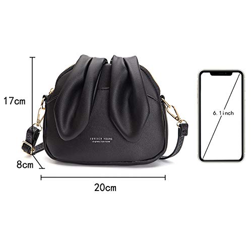 Women Cute Soft Faux leather Dome Crossbody Bag Shoulder Bag Rabbit Ear2