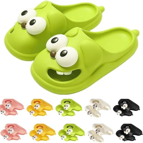 Tongue Kiss Slippers， Big Eye Dog Slipper ，Cute Funny 3d Big Eye Dog Fun Cartoon Package Head Eva Slippers