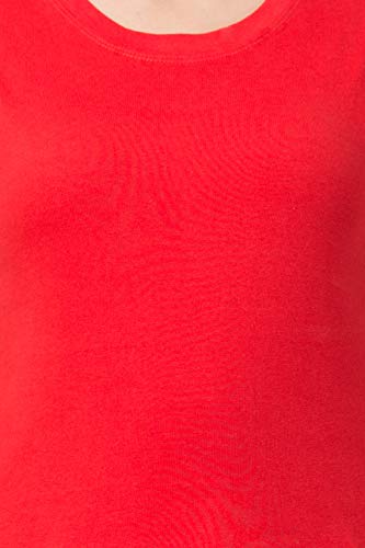 Image of BLUECON Tshirts for Women Combo Pack of 2 Slim Fit Solid Round Neck T-Shirt (Light Grey, Red)