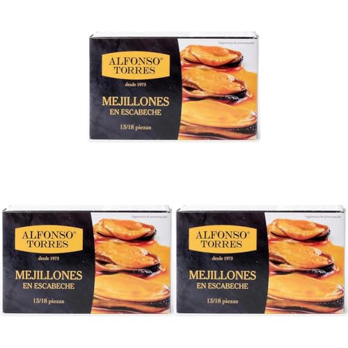 Mejillones en Escabeche. 16/20 Piezas. Peso Neto 111 gr. Peso Escurrido 69 gr. Categoría Gourmet. Con ingredientes 100% Naturales: Mejillones, Aceite de Girasol, Vinagre, Especial y Sal.