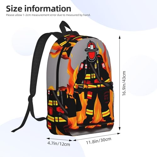 Sac à dos d'école léger EdWal avec poche frontale et motif pompier