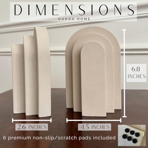 Oakoa Concrete Heavy Book Ends Decorative - Decorative Bookends For Heavy Books thumb #4