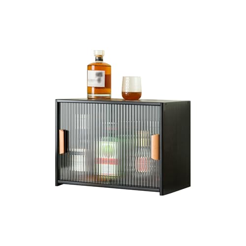 Casier à vin rouge et petit buffet vitrine pour ranger vos bouteilles de salon