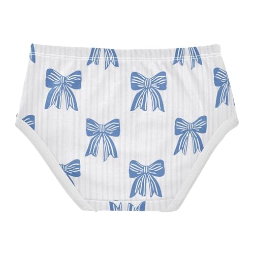 Wusikd Blue Bow Stripes Girls' Underwear Cotton Girls Briefs Soft Toddler Underwear 2T2