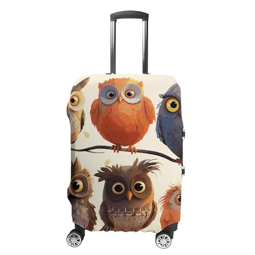 Owls Birds Printed Luggage Cover Protector, Fits 18-32 Inch Luggage