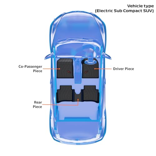 Image of Amazon Basics - 5D Car Floor Mats for Tata Punch EV (Jan 2024-Present) | Black | All-Weather Protection | Custom Fit