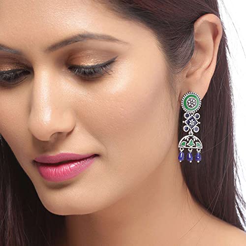 Mehrunisa Enamel and Beads Earrings