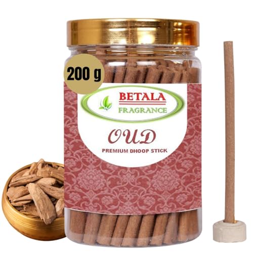 Image of Betala Fragrance Flavour Dhoop Sticks for Pooja, Pack of Gm Dhup Batti with Holder, Agarbatti, Incense Stick, Sandal, Cones, Cup, Sambrani (400 Gm, Oud)