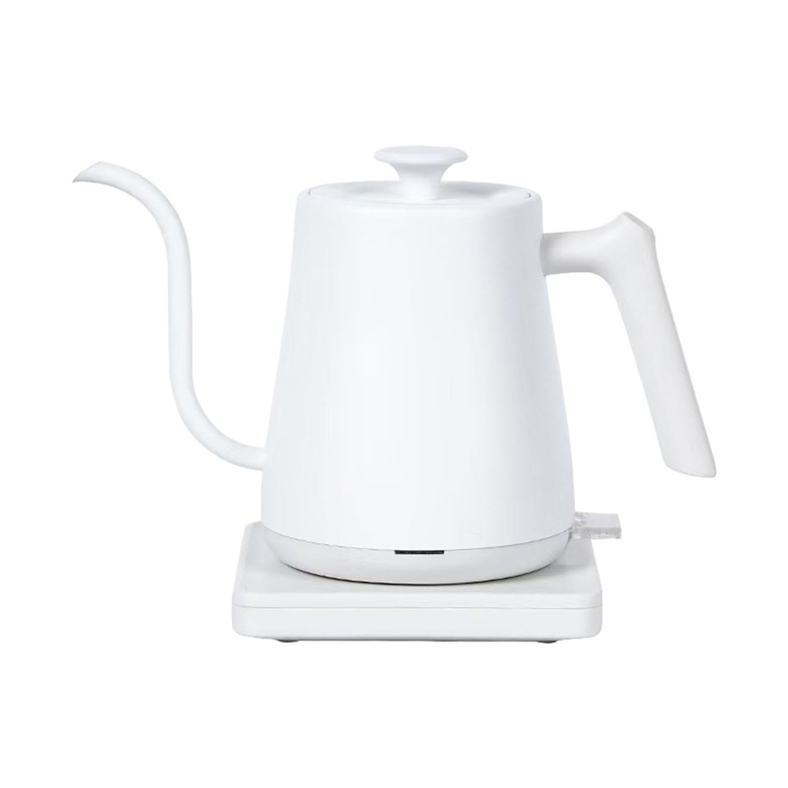 Hervidor como Cafetera Y Tetera para Bebidas de Infusión con Mango Ergonómico Y de Precisión para La Cocina Y La Oficina 08L, Blanco, Individual