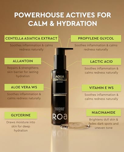 Image of R.O.A Skincare Aqua centella dry skin face wash for glowing hydrated skin