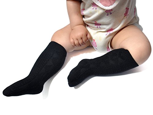 Image of Epeius Unisex-Baby Seamless Cable Knit Knee High Socks (Pack of 3 /6)