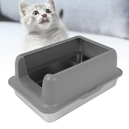 Caja de arena para gatos de acero inoxidable Naroote miniatura 7