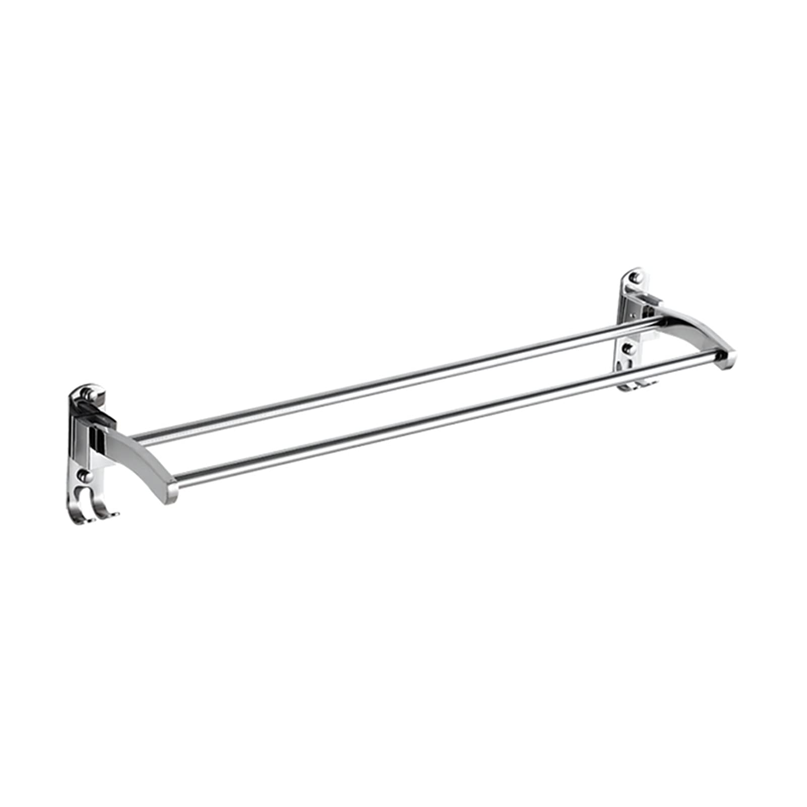 LMYSXAOZ Wall Mounted Double Towel Rail Bar, SUS 304 Stainless Steel Collapsible Rod, 50cm/60cm, for Bathroom Kitchen and Toilet Anti-Rust Tower Rack, (Size : 50cm)