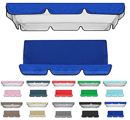 Toile de Balancelle de Jardin avec Toit et Coussin,Toit De Rechange pour Balancelle Balançoire De Jardin 2-3 Places,Impermeable Couverture Auvent pour Jardins...