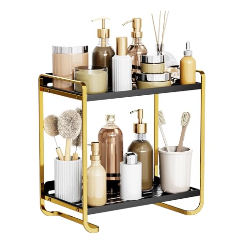 Whemyreat Organizador para el cuidado de la piel, organizador de perfume de 2 niveles, organizador de baño, encimera, organizador de maquillaje y almacenamiento para el tocador, soporte de