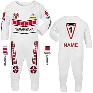 Motorcycle Baby grow babygrow romper suit Yamammaha red speed block customised