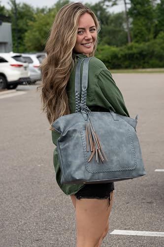 Bolso Tote Helena con asas trenzadas y borlas miniatura 2