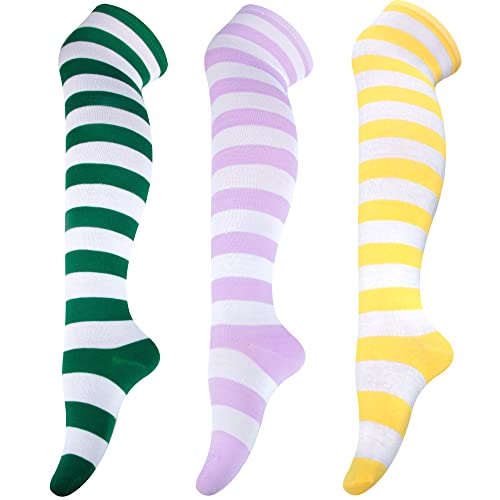 Striped Knee High Socks Over Knee High Striped Stocking for Wearing Cosplay