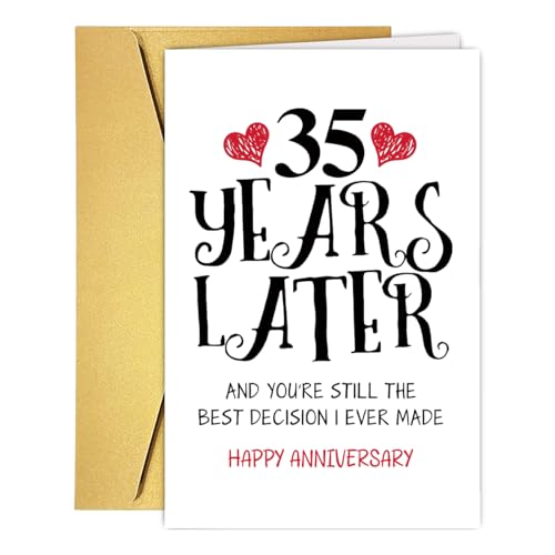 Romantic 35 Years Anniversary Card for Husband Wife,...