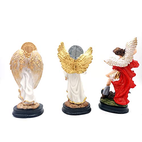 Imagem 3 Anjo Da Guarda Resina Arcanjo São Miguel Gabriel e Rafael 15 cm