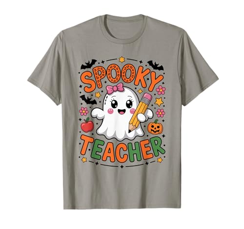 Spooky Teacher, Matita Fantasma per Halloween, Torna a Scuola Maglietta