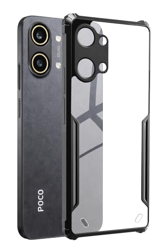 Image of SPAZY CASE Poco X8 Pro Max 5G Back Cover | Transparent Crystal Clear Hard PC Back Case with TPU Bumper, Drop Protection Case Cover for Poco X8 Pro Max 5G