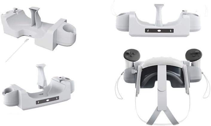 Vista 6 de ZLiT for Oculus Quest 3 Charging Dock,Portable Charging Dock Station Stand Base for Oculus Quest 3 VR Headset Glasses Controller (White)