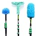 EVERSPROUT Duster 3-Pack with Extension Pole (30+ Foot Reach) | Hand-packaged Cobweb Duster, Microfiber Feather Duster, Flexible Microfiber Ceiling & Fan Duster | Aluminum Telescopic Pole